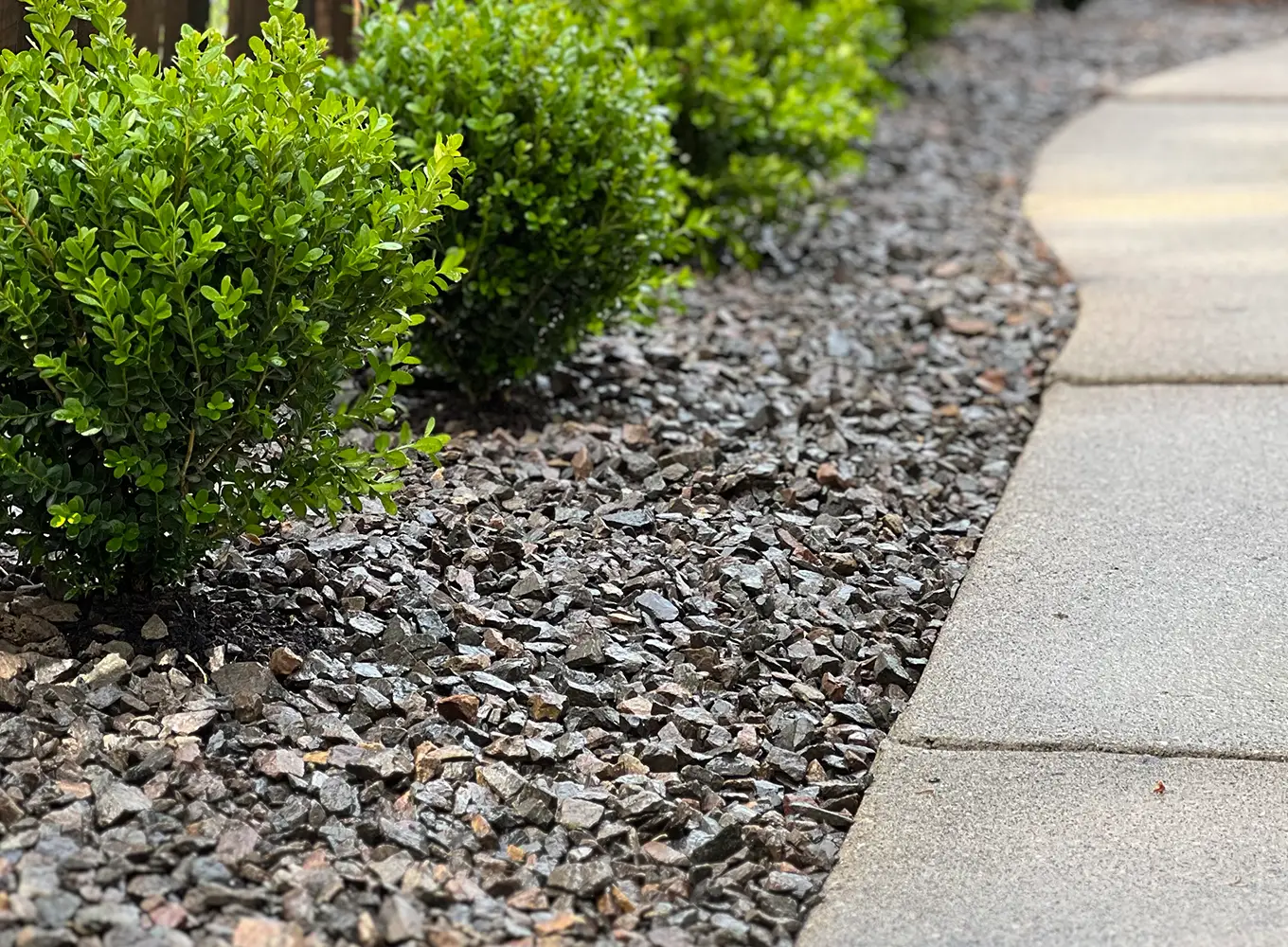 rock installation in plant bed in springfield il