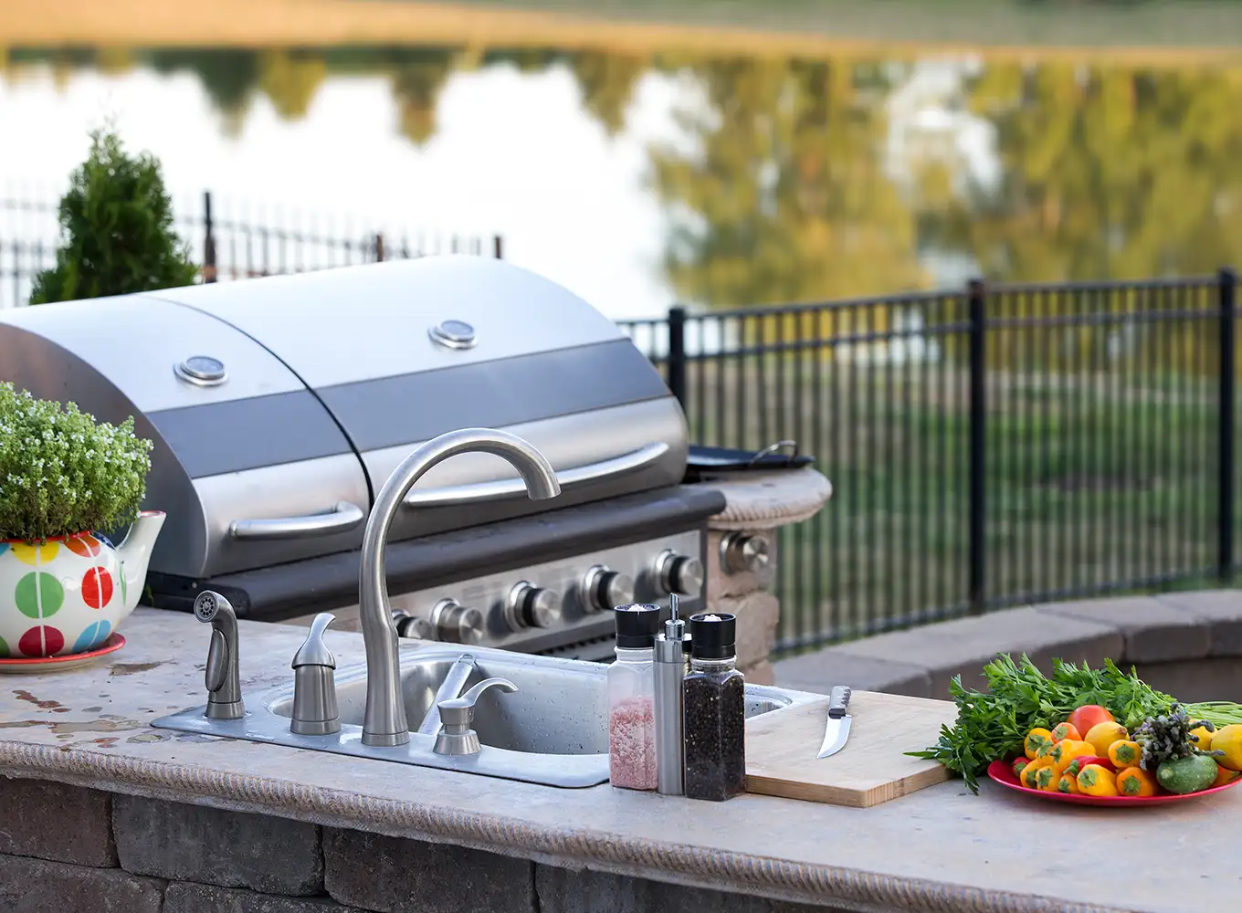 outdoor kitchen sink and grill springfield il