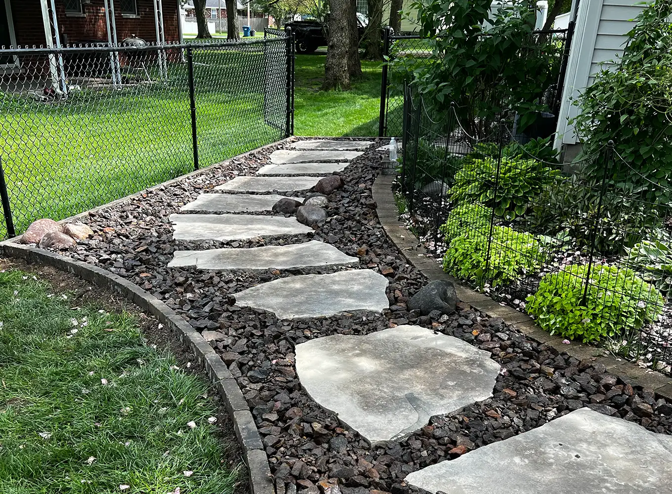 natural stone pathway in springfield il
