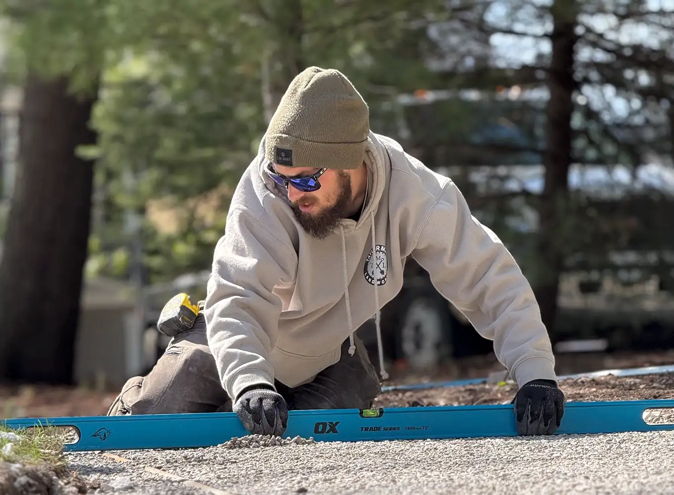 leveling the ground for walkway installation in springfield il